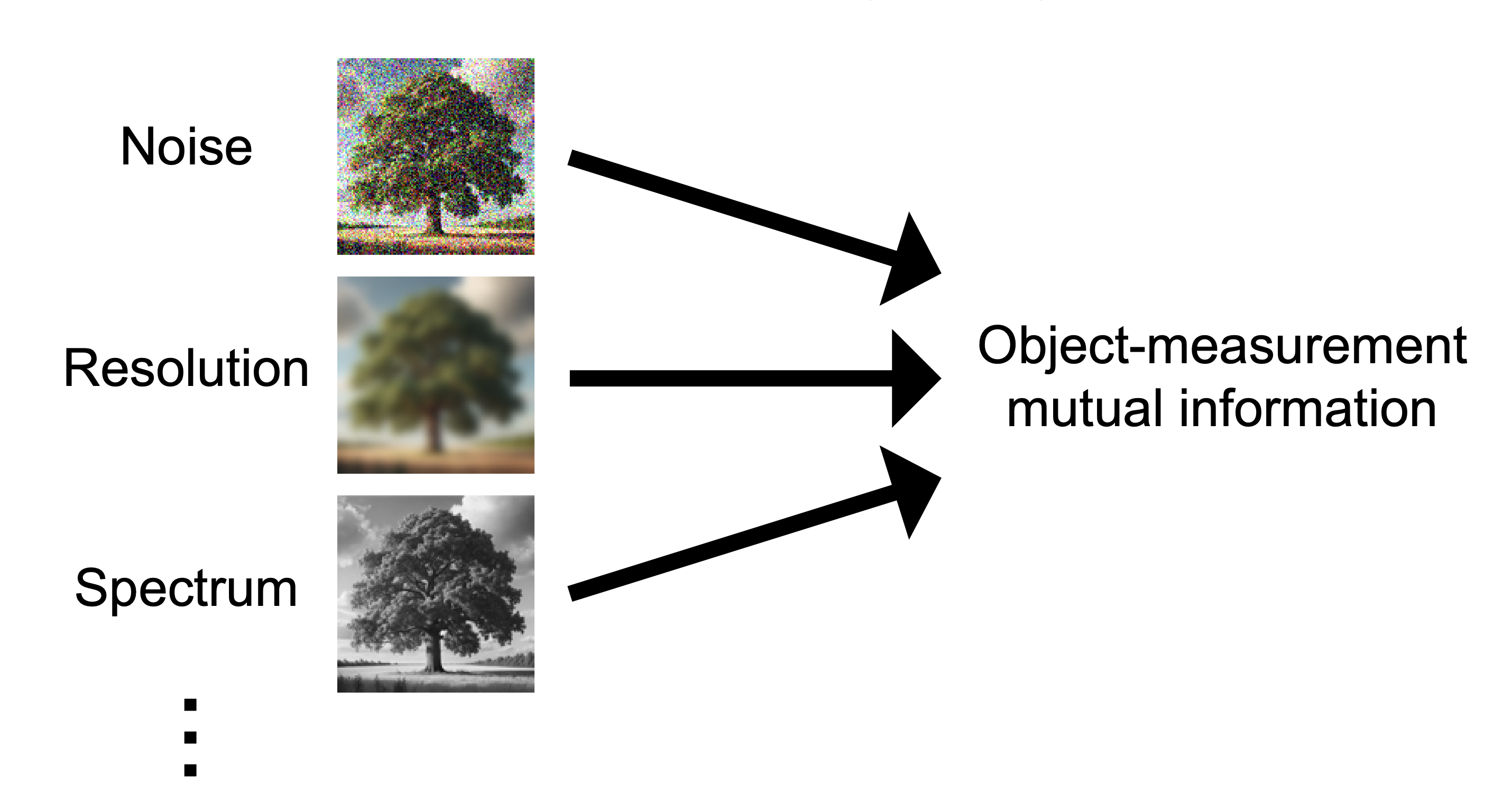 Information captures noise, resolution, and spectral sensitivity