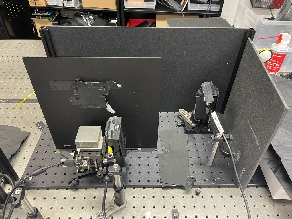 Diffusercam, lensed camera, and RML on the breadboard